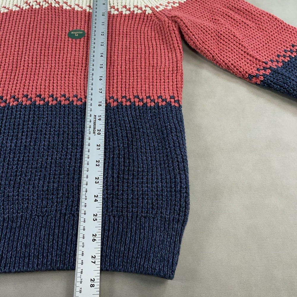 L.L. Bean Cable Knit Quarter Zip Sweater Long Sleeve Color Block Mens Medium NWT - Picture 9 of 13